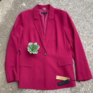 Donna Karan | Single Button Plus Size Magenta Pink Berry Blazer Suit Jacket NWT